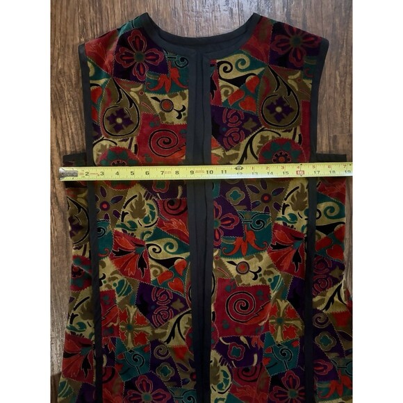 Vintage Handmade Womens Sleeveless Vest Jacket Reversible Velour Size Medium - Picture 12 of 14